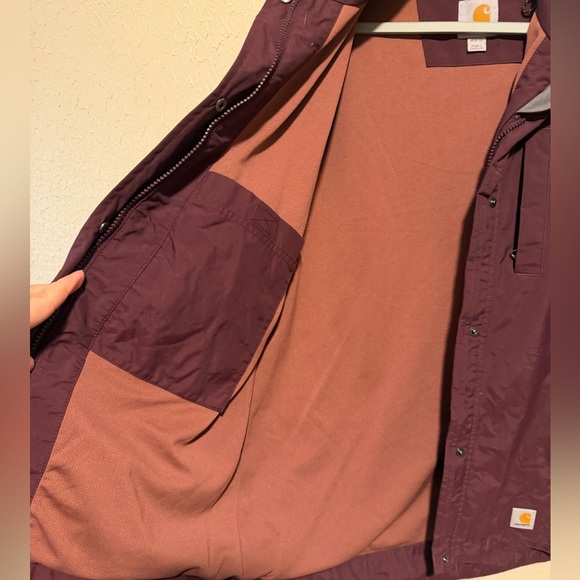 Carhartt Storm Defender Jacket Full Zip Up Waterproof Hooded Size Women's M 8-10 - Picture 3 of 10